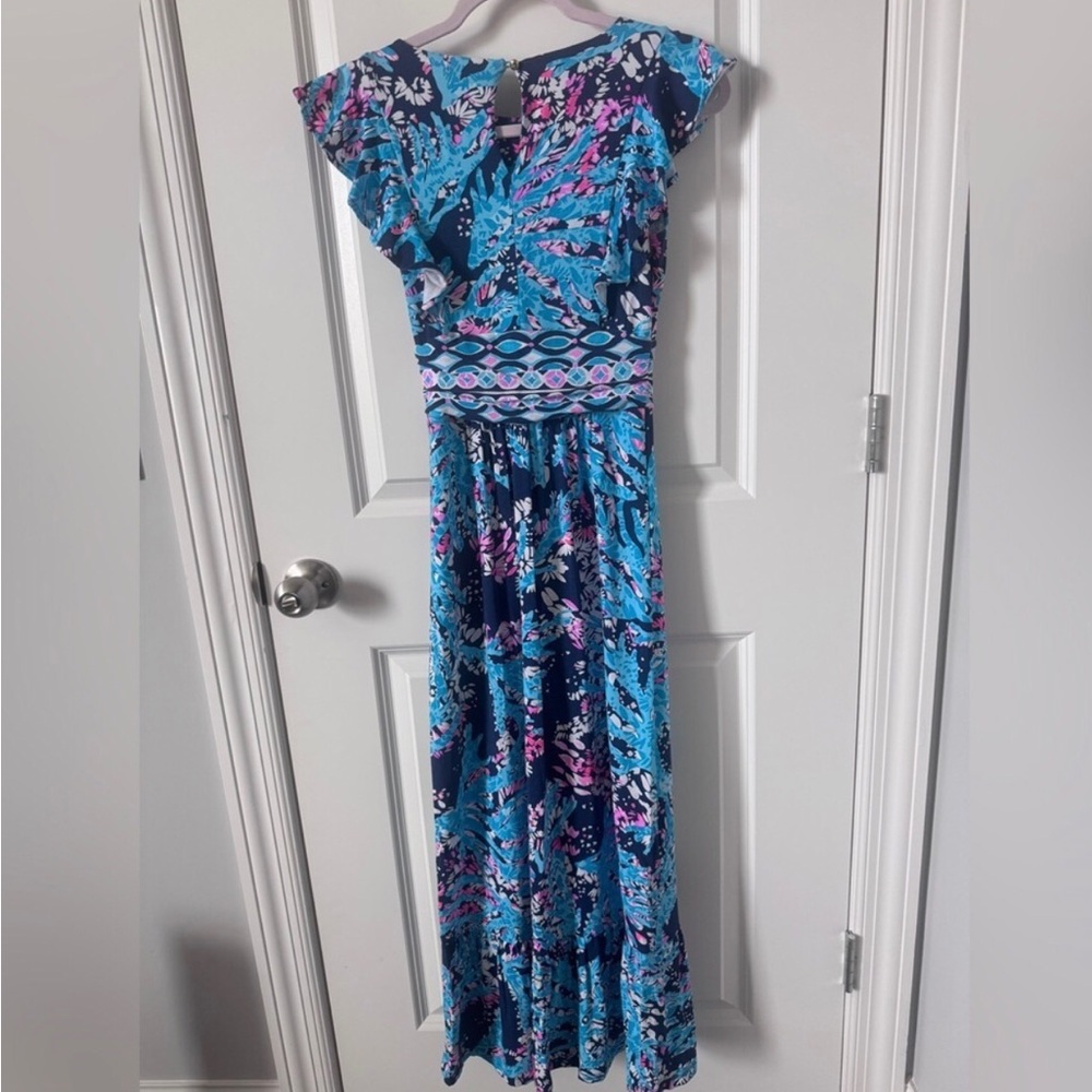 Lilly Pulitzer Size XS Floral Maxi Dress in Blue and Pink